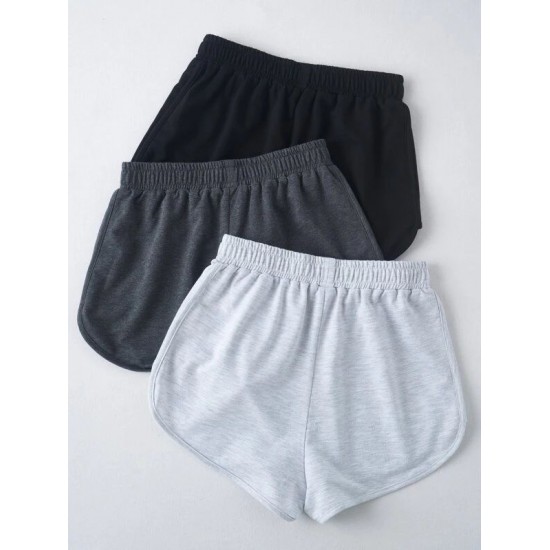 3 Pack Tie Front Track Shorts